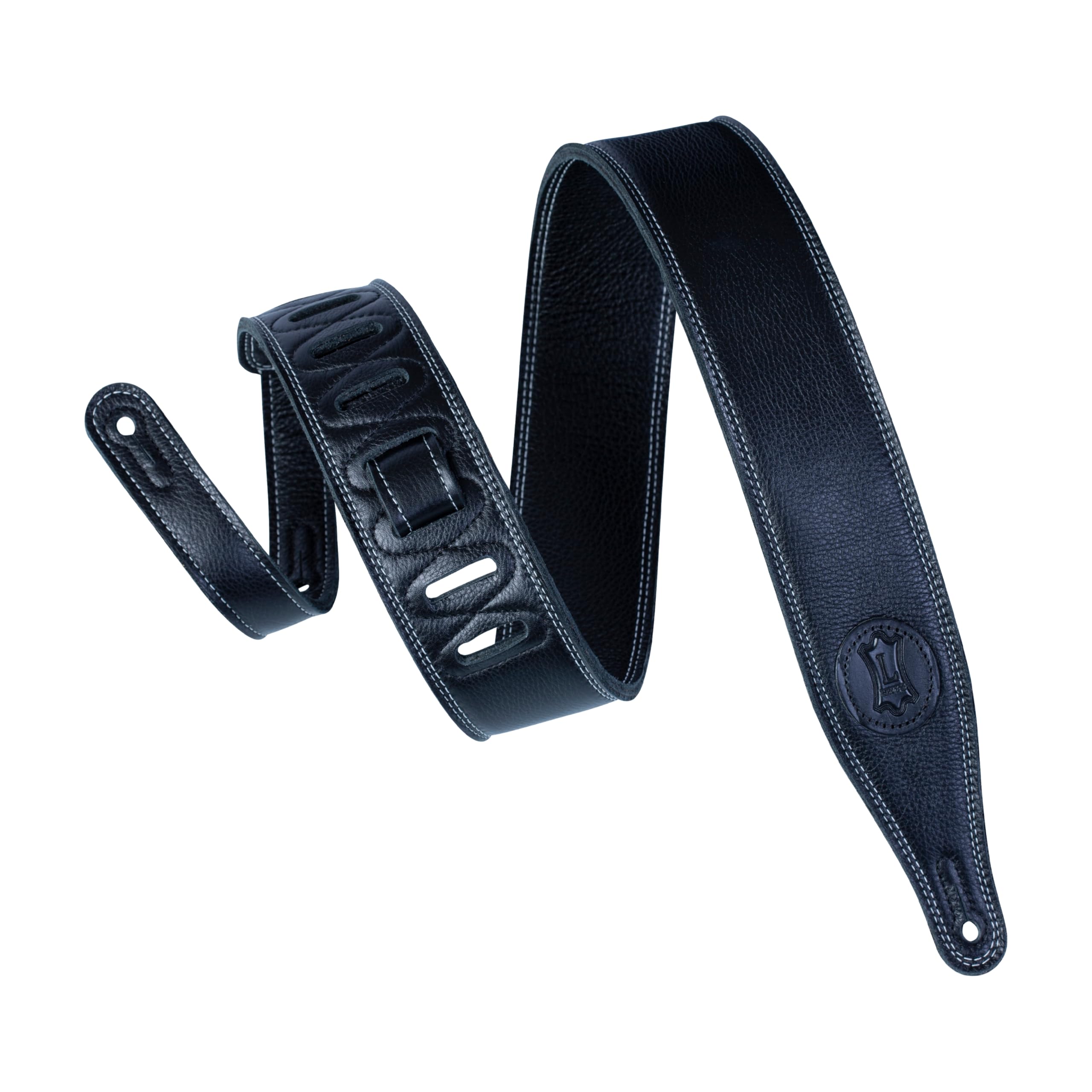 Levy's Leathers M17SS-BLK Super-Soft Electric Guitar Strap - Black | Premium Adjustable Shoulder Strap for Electric & Acoustic Guitars | Perfect for Live Performances & Studio Sessions