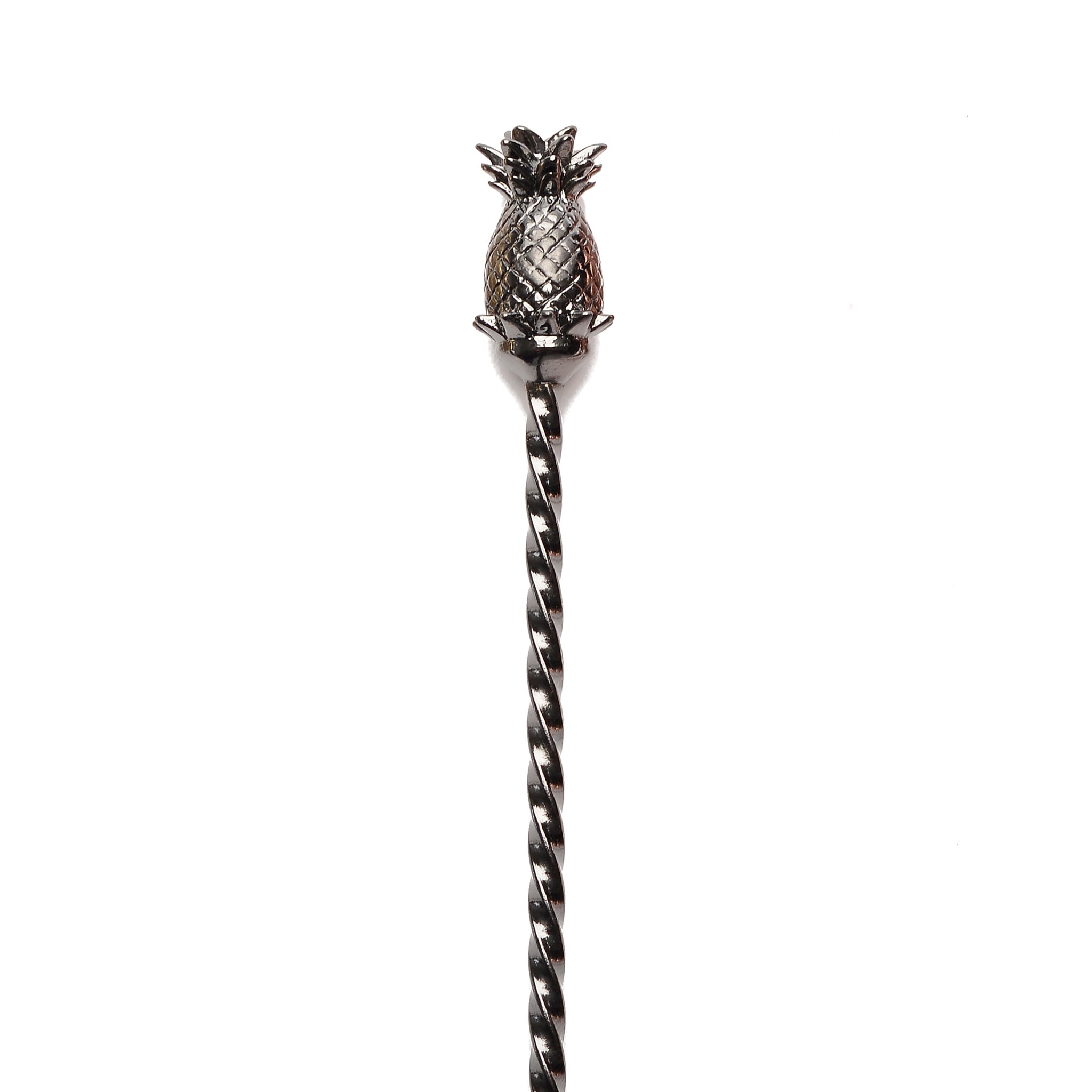 BULU™ Pineapple Bar Spoon - Gunmetal Black - 33.5cm (12.6 Inch) Cocktail Mixing Tool for Bartenders, Home Bars & Professional Use - Perfect for Stirring Mojitos, Martinis & Craft Cocktails