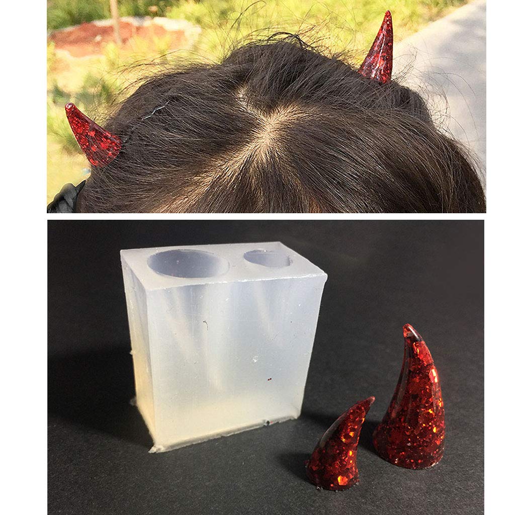 3Pcs Magic Wand Evil Wings Devil Horns Silicone Resin Molds Kit - DIY Hair Clip Making, Jewelry Crafting & Cosplay Accessories (Perfect for Halloween, Gifts & Resin Art Projects)