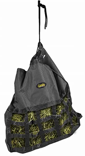 Gatsby Nylon Scratchless Slow Feed Hay Bag for Horses - Durable No-Scratch Hay Net for Stable, Pasture & Travel Feeding