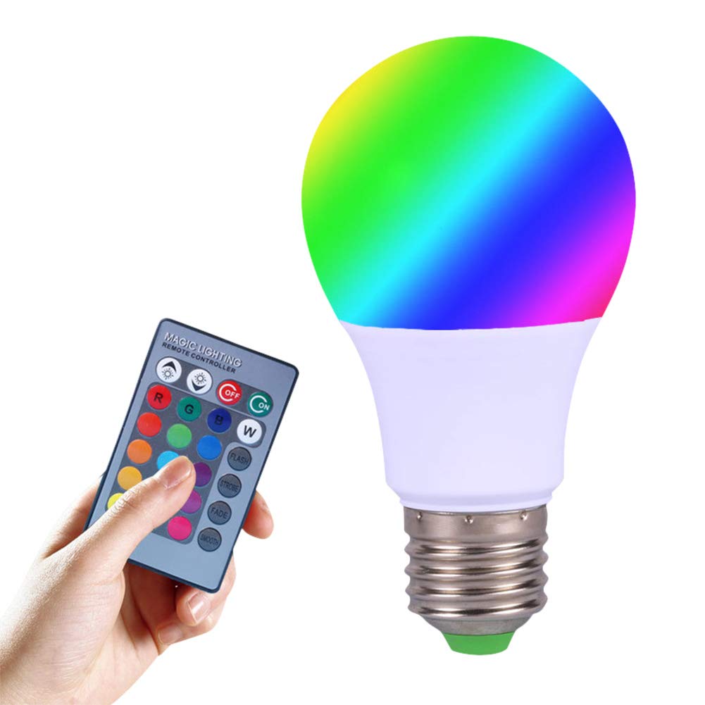Ochine RGB LED Light Bulb - 3W/5W Color Changing Smart Bulb with Remote Control, Dimmable Mood Lighting for Home Decor, Stage, Party & Holiday Decoration (Indoor/Outdoor Use)