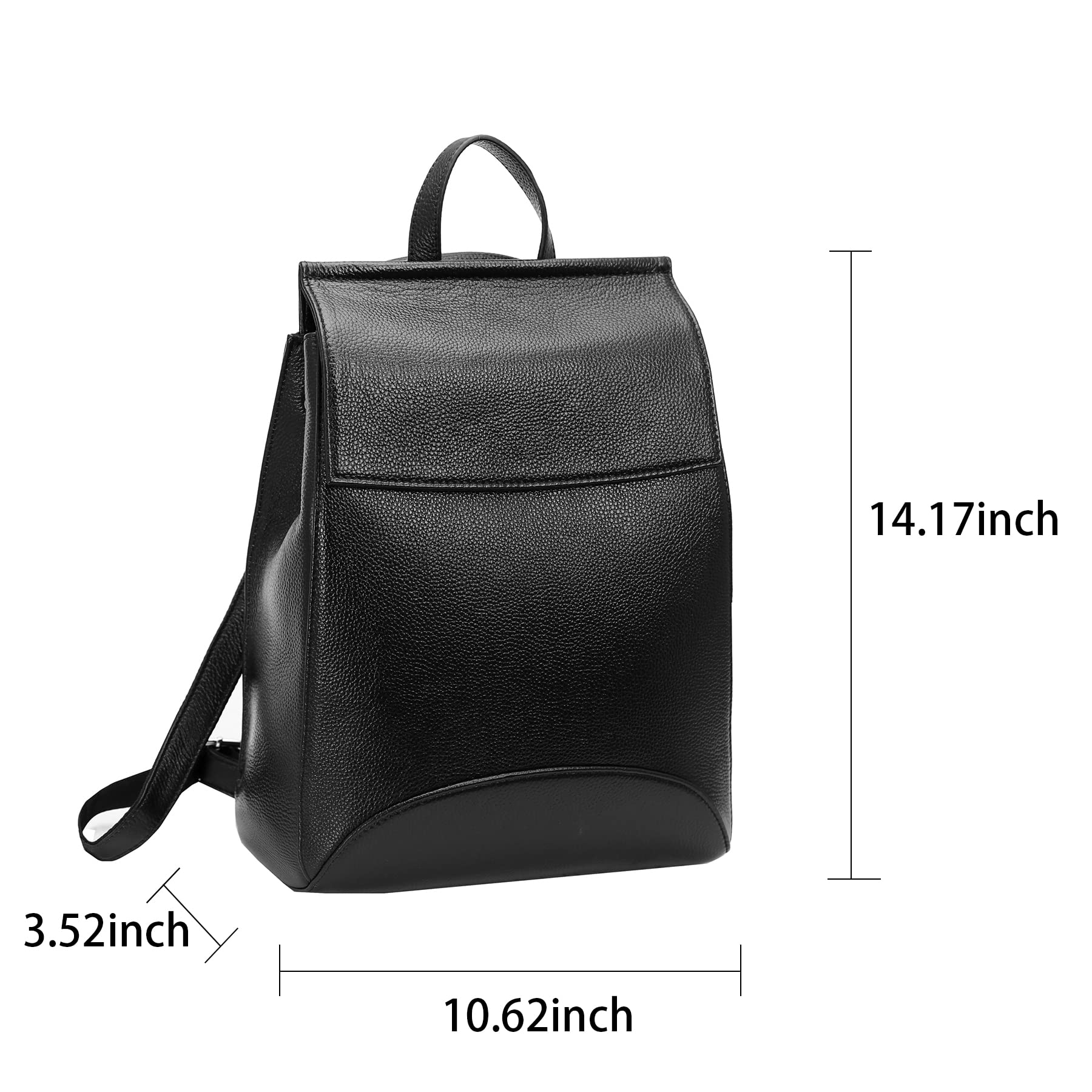 HESHE Women's Leather Backpack - Anti-Theft Travel Purse for Work & Daily Use