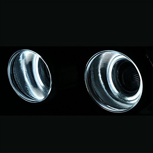 Chevrolet Sonic Projector Headlights Assembly Set with CCFL Halo Rings - Black Pair (Left & Right) Replacement Headlamps for Enhanced Night Driving & Custom Style