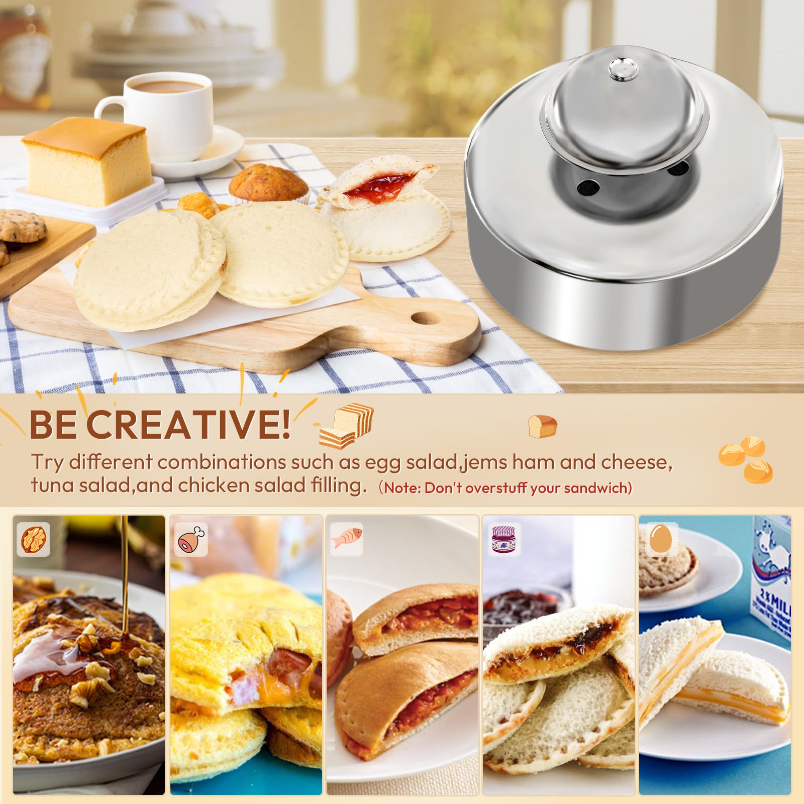 Best Sandwich Cutter & Sealer for Kids - Uncrustables PB&J Maker Tool, Perfect for Peanut Butter & Jelly Sandwiches - Great for School Lunches, Thanksgiving & Christmas Meals