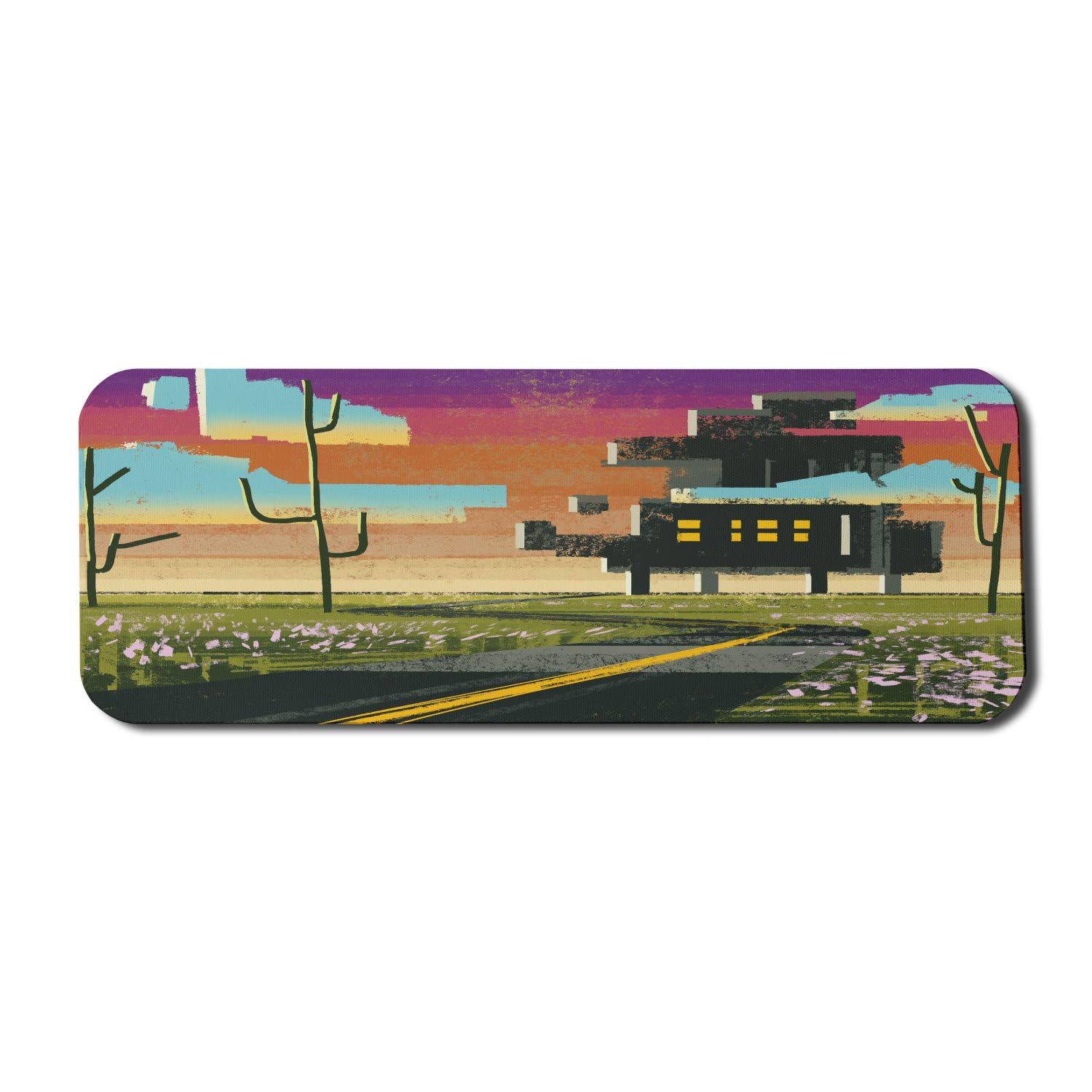 Ambesonne Fantasy Computer Mouse Pad - Trippy Futuristic Landscape Collage Paint Effect Design, Non-Slip Rubber Gaming Mousepad (31