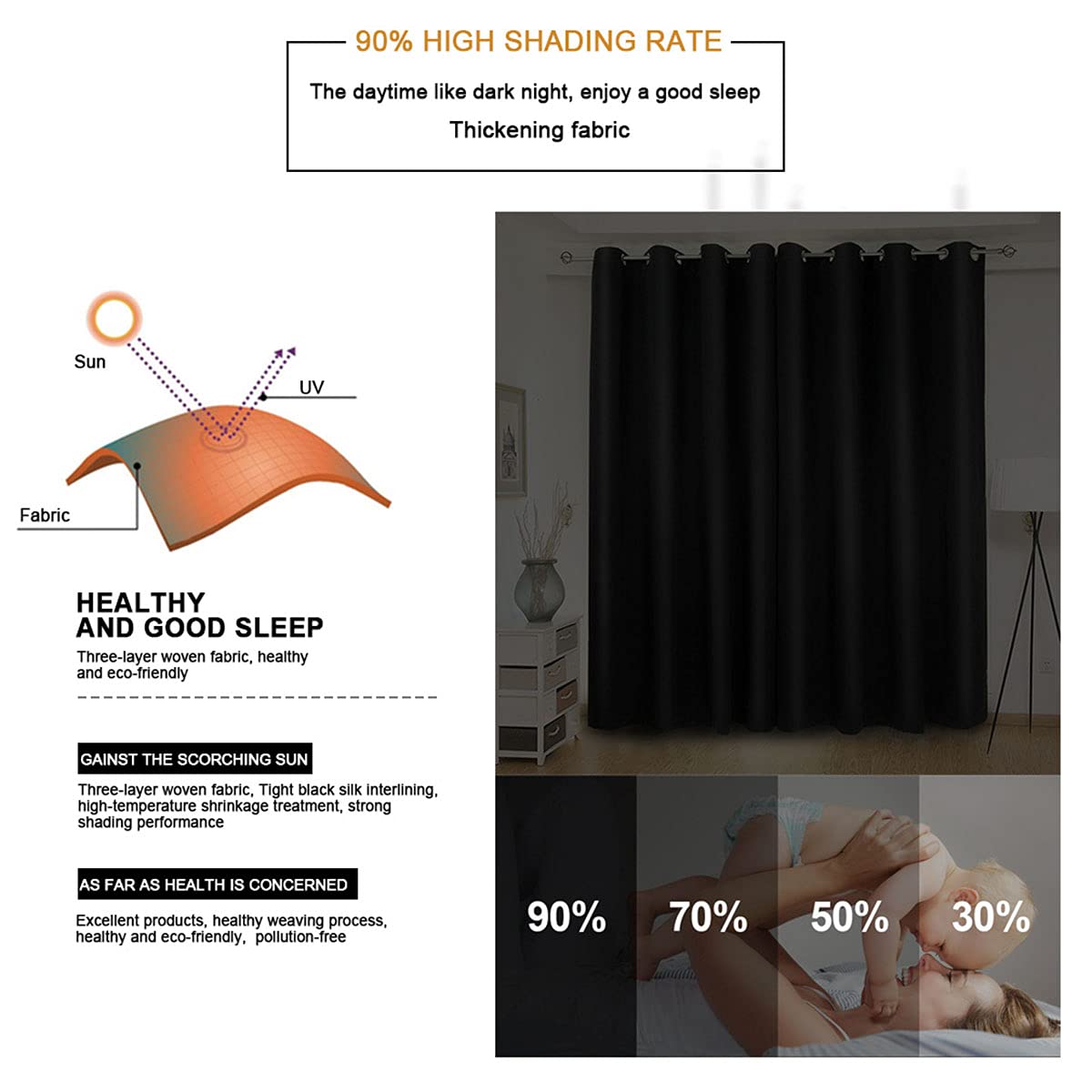 Annery Blackout Curtains 96x84 Inch - Kitchen & Cafe Window Drapes with Birch Tree Design, Nature Inspired Boho Room Darkening Curtains for Bedroom, Living Room & Office Decor