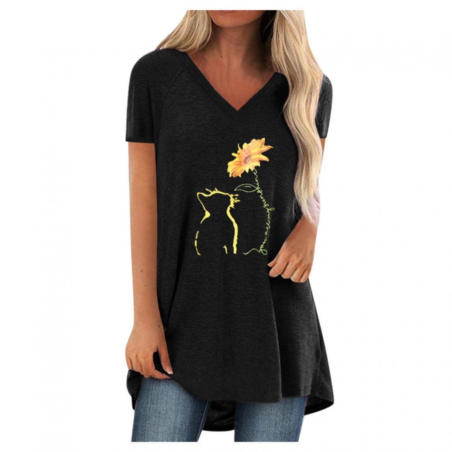 Women's Butterfly Print Tunic Top - Crewneck Pullover Blouse for Layering with Leggings | Casual Wear, Work Outfits & Everyday Comfort