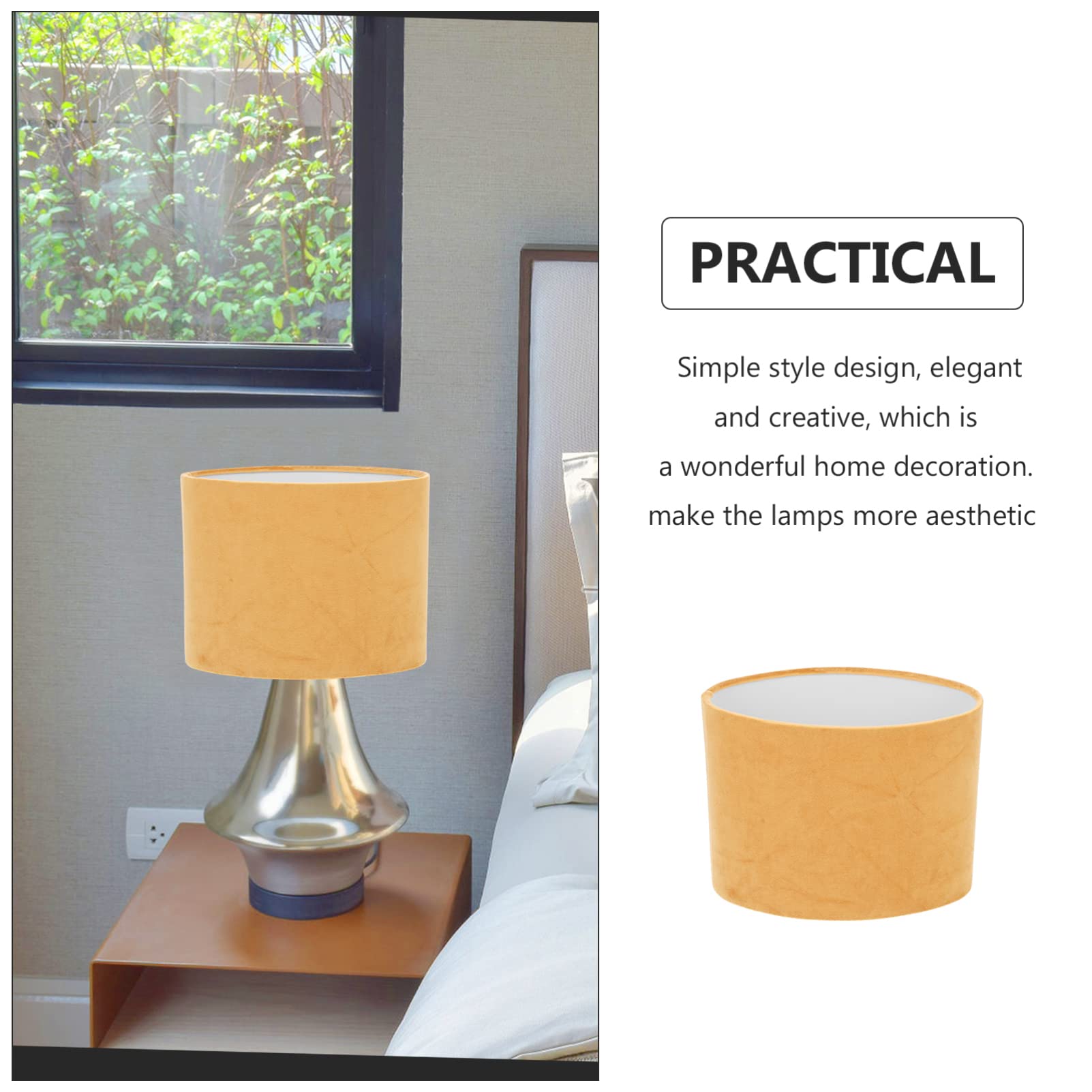 Golden Oval Table Lamp Shade - Small Cylindrical Cloth Light Fixture Cover for Desk, Wall & Bedside Lamps - Perfect Replacement Shade for Home Office, Living Room & Bedroom Lighting Decor