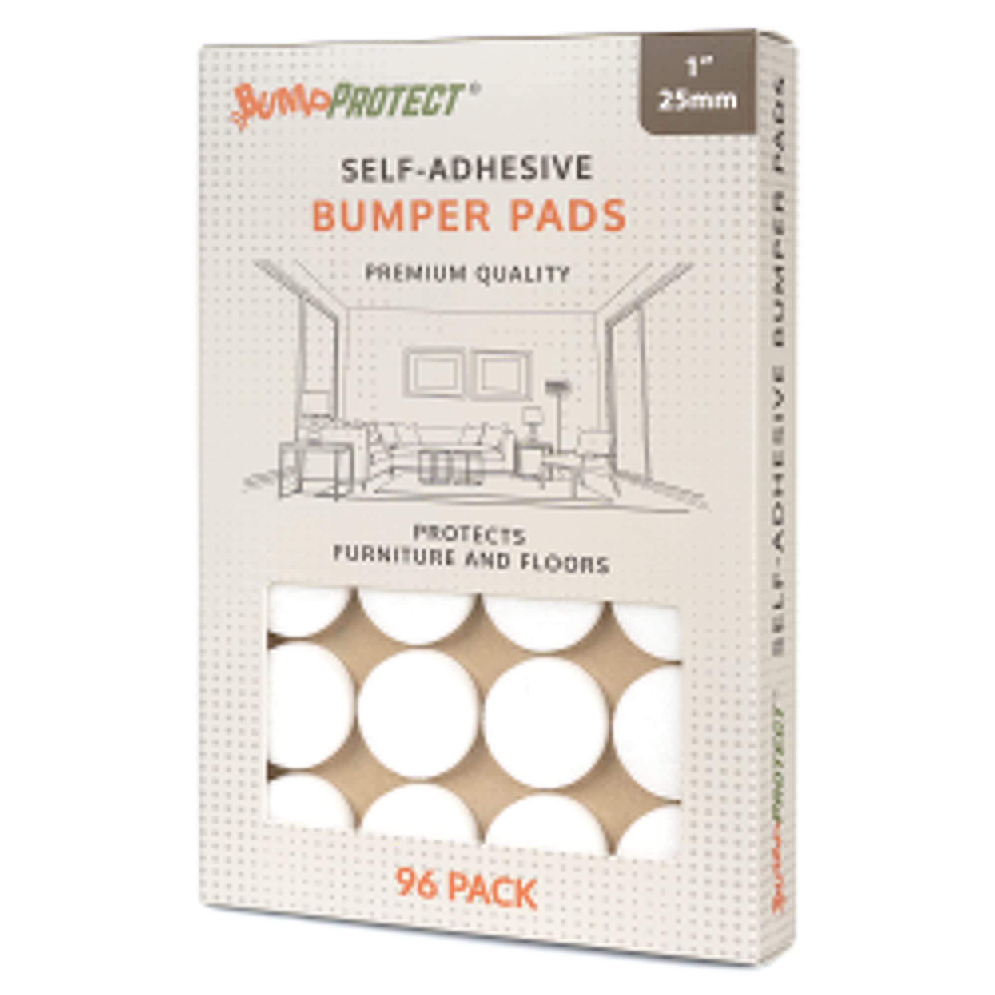3M Self-Adhesive Furniture Felt Pads - 1 Inch (25mm) Round Floor Protectors - 96 Pack White - Prevents Scratches on Hardwood Floors & Furniture - Ideal for Chairs, Tables & Cabinets