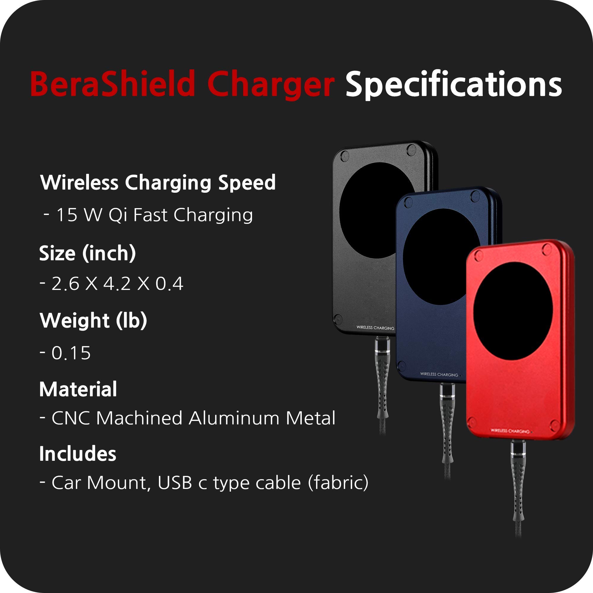 15W Wireless Fast Charger Magnetic Stand - Aluminum Alloy Fast Qi Charging Pad for iPhone 14/13/12, Samsung Galaxy S23/S22 - Compact & Slim Design (Red) - Perfect for Home, Office & Travel