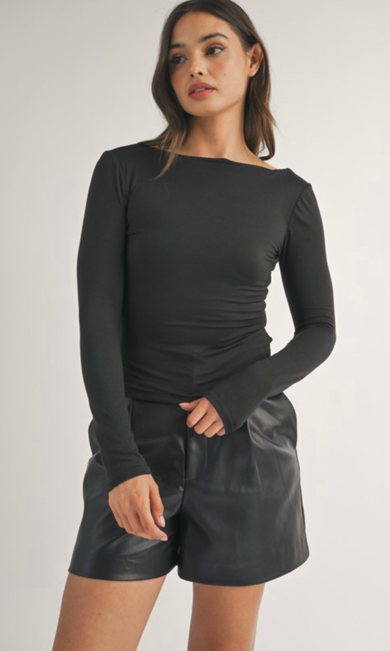 Stylish Black Long Sleeve High-Low Top for Women | Trendy Asymmetrical Blouse for Casual Wear, Office & Date Night Outfits