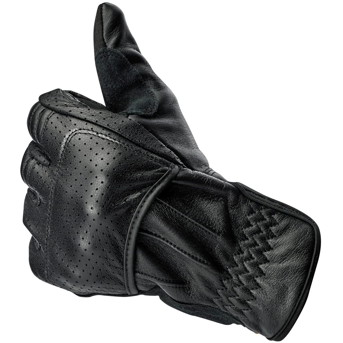 Biltwell Borrego CE Certified Motorcycle Gloves - Abrasion Resistant, Shock Absorbing & Hard Knuckle Protection (Black) - Ideal for Street Riding, Touring & Adventure Motorcycling