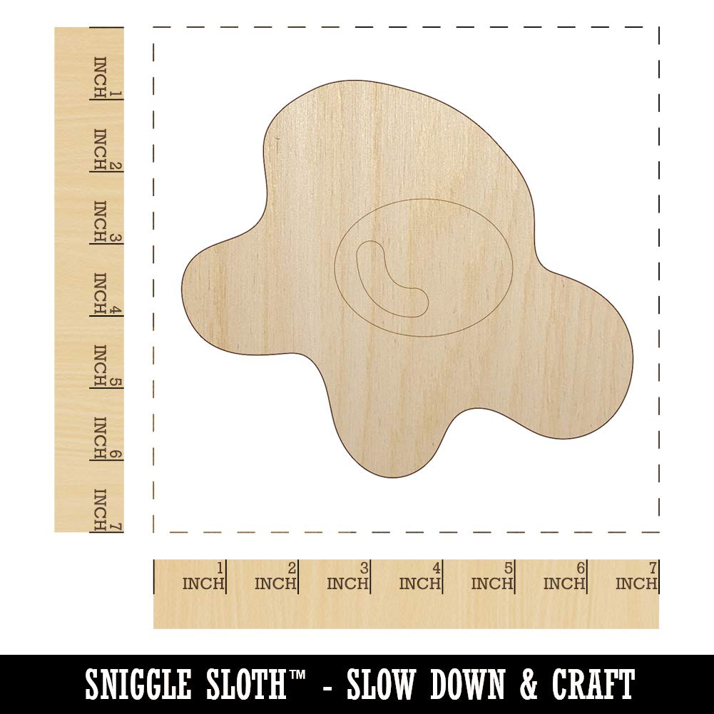 Sunny Side Up Egg Wood Cutout - 1/8 Inch Thick Unfinished DIY Craft Wooden Piece - 6.25 Inch Size for Home Decor, Scrapbooking & Kids Art Projects