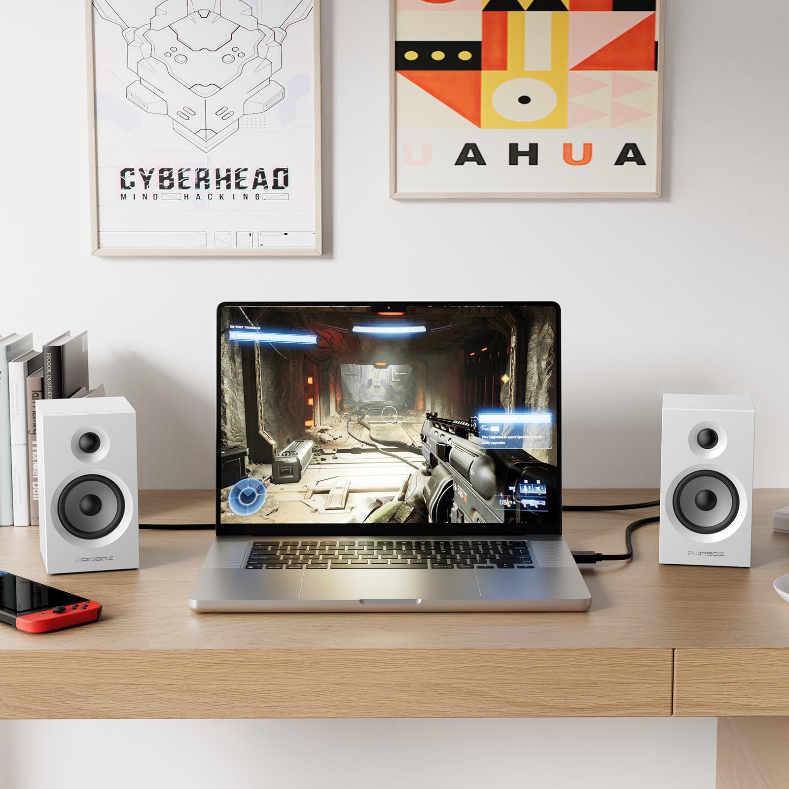 BT16 Active Bookshelf Speakers with 3.5