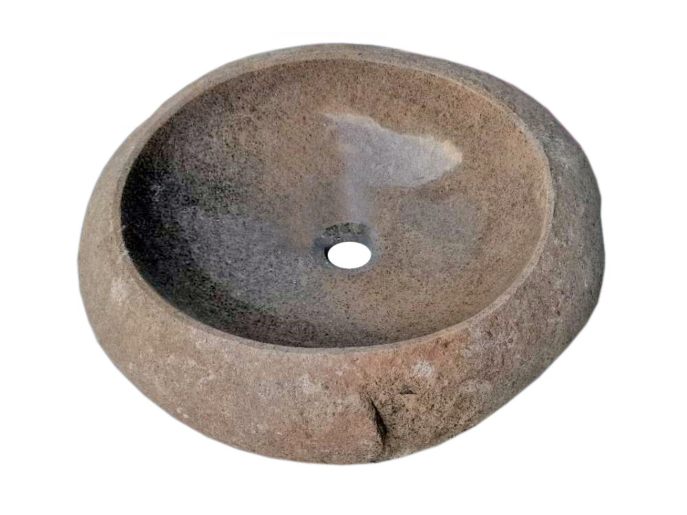 Natural Stone Sink - Handcrafted River Rock Boulder Bathroom Vessel Sink for Modern & Rustic Vanities - Perfect for Spa, Farmhouse, and Outdoor Bathroom Designs