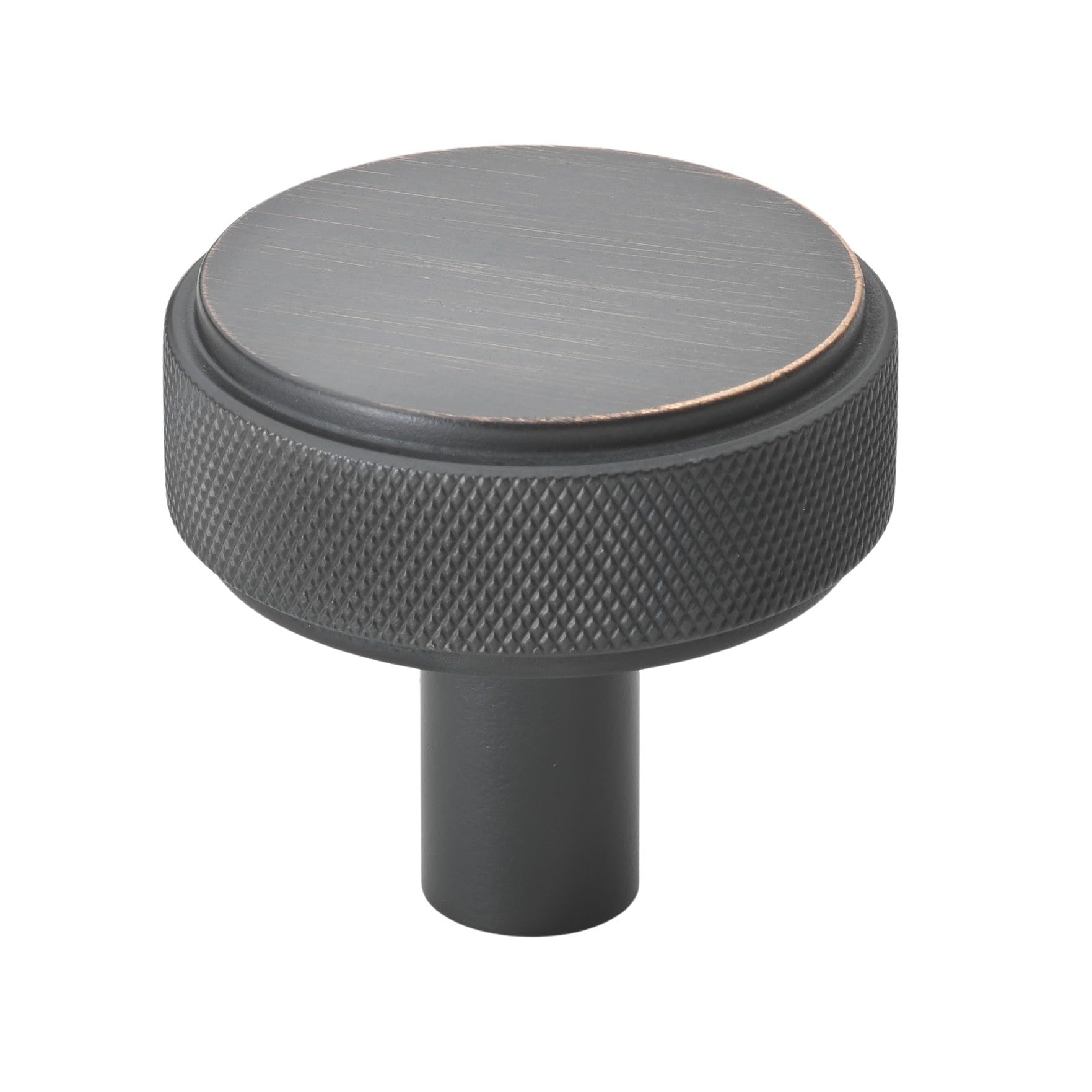 GlideRite 1.5 Inch Solid Round Knurled Cabinet Knob - Oil Rubbed Bronze Finish (Pack of 1) - 5825 - Perfect for Kitchen Cabinets, Bathroom Vanities & Furniture Hardware Upgrade
