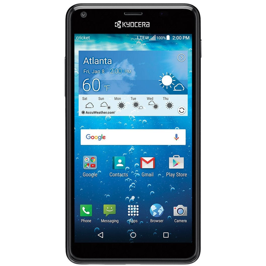 Kyocera Hydro View 4G LTE Smartphone - 8GB Storage, Black | Cricket Wireless Compatible | Water-Resistant Phone for Outdoor Adventures & Daily Use