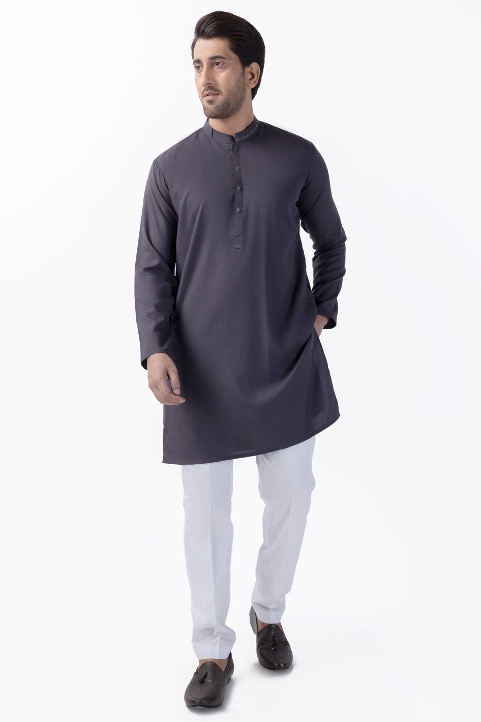 Stylish Blended Grey Kurta for Men & Women | Comfortable Cotton Ethnic Wear | Perfect for Festivals, Weddings & Casual Outings