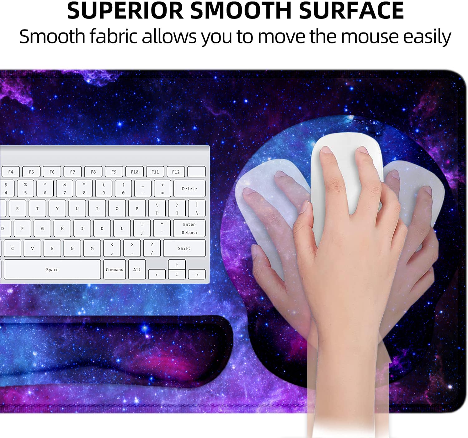 Premium Ergonomic Mouse Pad with Wrist Rest - Extra Large Gaming Desk Mat & Keyboard Pad Set (4-in-1) for Comfortable PC Work & Gaming - Perfect for Home Office, Computer Workstation & Esports Setup