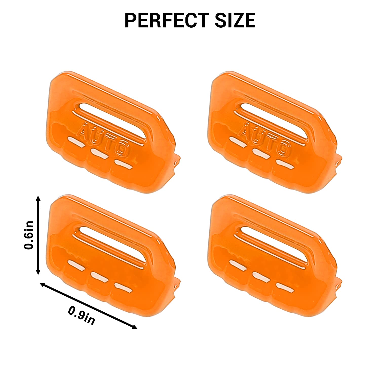 Jeep Wrangler JL JLU (2018-2023) & Gladiator JT (2020-2023) Center Console Window Button Switch Cover - 4PC Interior Trim Accessories in Orange - Upgrade Your Jeep's Interior Style for Off-Road Adventures & Daily Driving