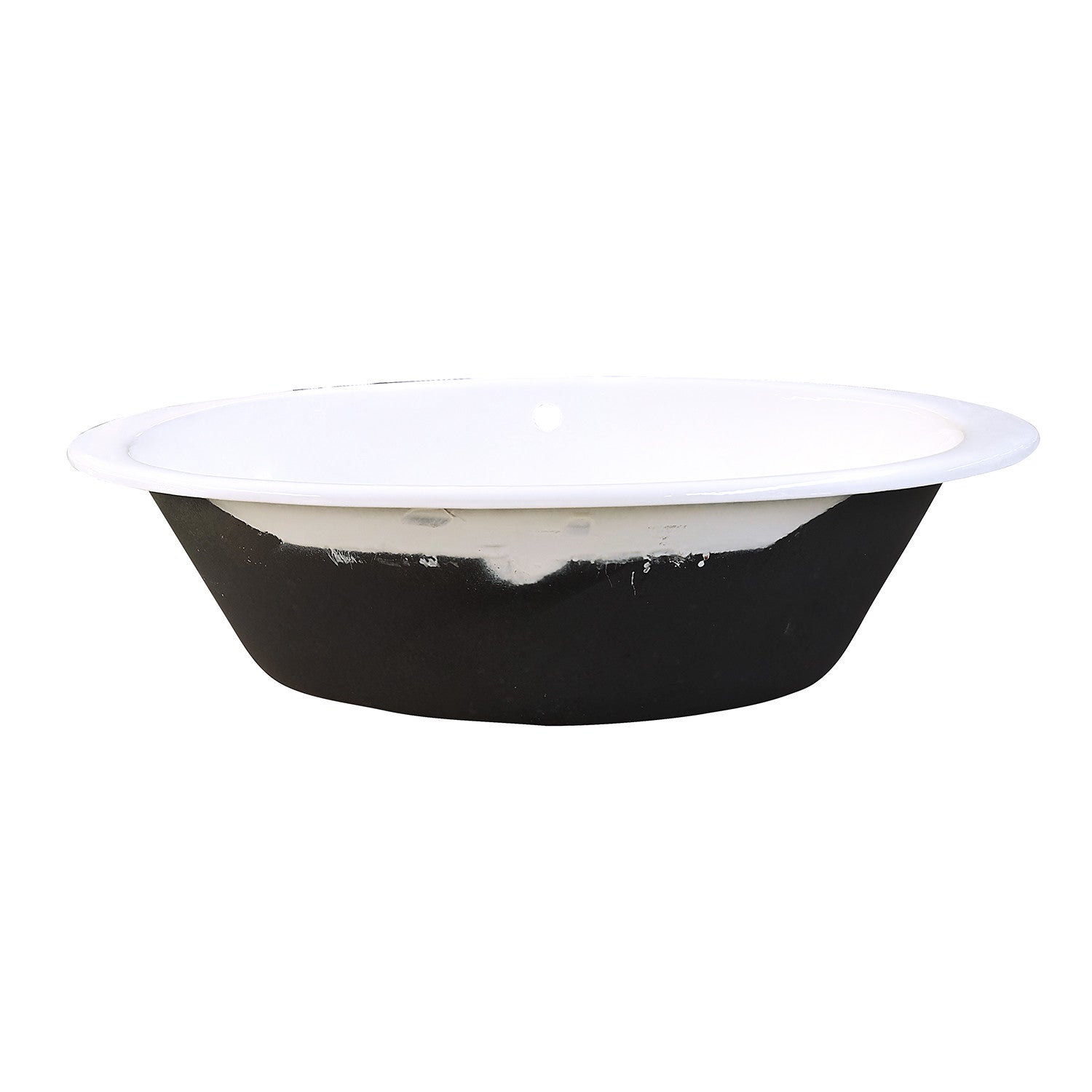 Aqua Eden 65 Inch White Cast Iron Oval Drop-In Bathtub with Center Drain - Perfect for Luxurious Bathroom Renovations and Spa-Like Relaxation at Home