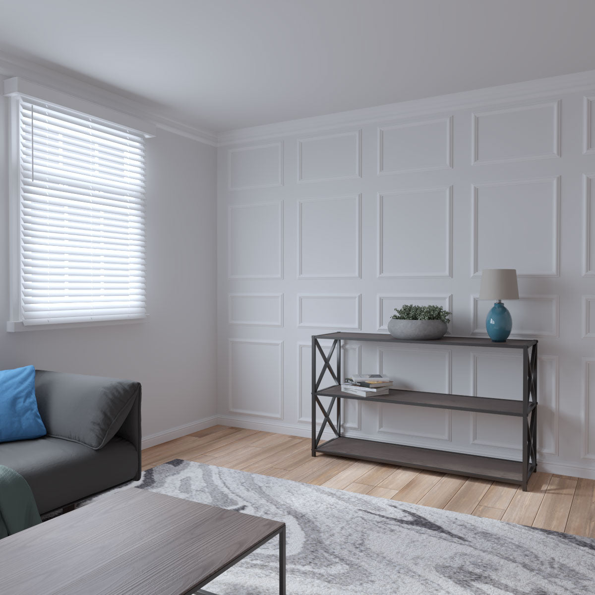 Ashford Square Panel Full Wall Wainscot Paneling Kit - Premium DIY Wall Paneling for Home & Office Decoration | Easy Installation for Living Room, Bedroom, Dining Room & Hallway