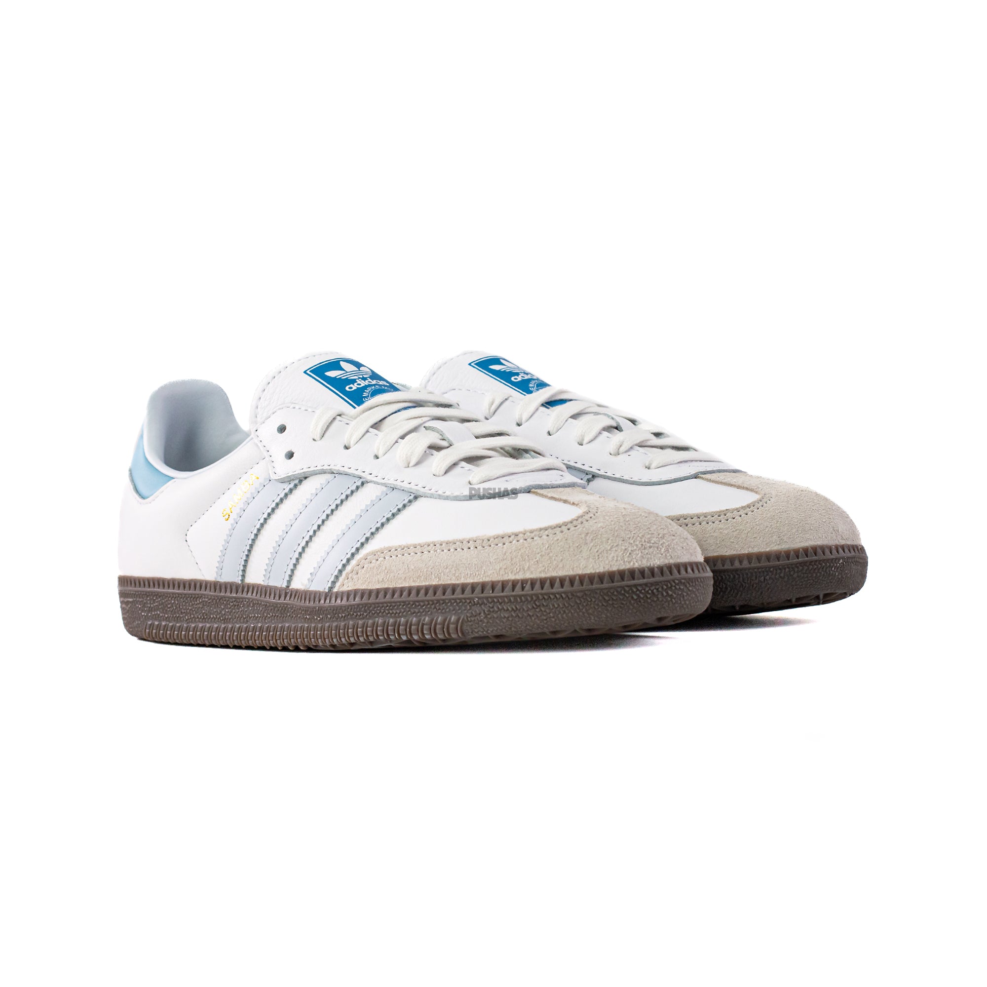 Adidas Samba OG Sneakers White Halo Blue 2023 - Classic Comfortable Casual Shoes for Men & Women - Perfect for Streetwear, Gym, and Everyday Wear