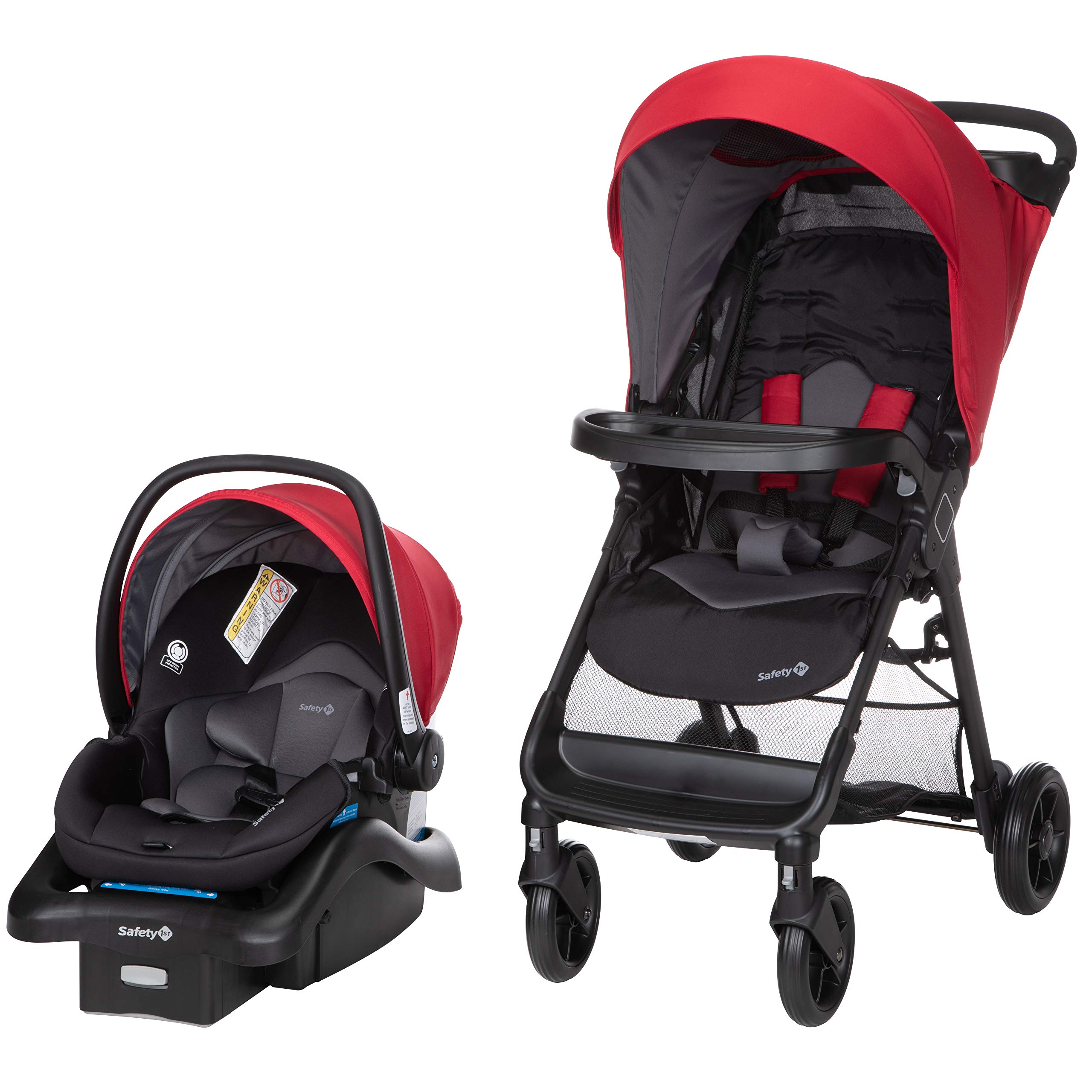 Safety 1st Smooth Ride Travel System Stroller & OnBoard™ FLX Car Seat Combo - Lightweight Infant Stroller with Car Seat for Newborns, Black Cherry | Perfect for Travel, Shopping & Daily Outings