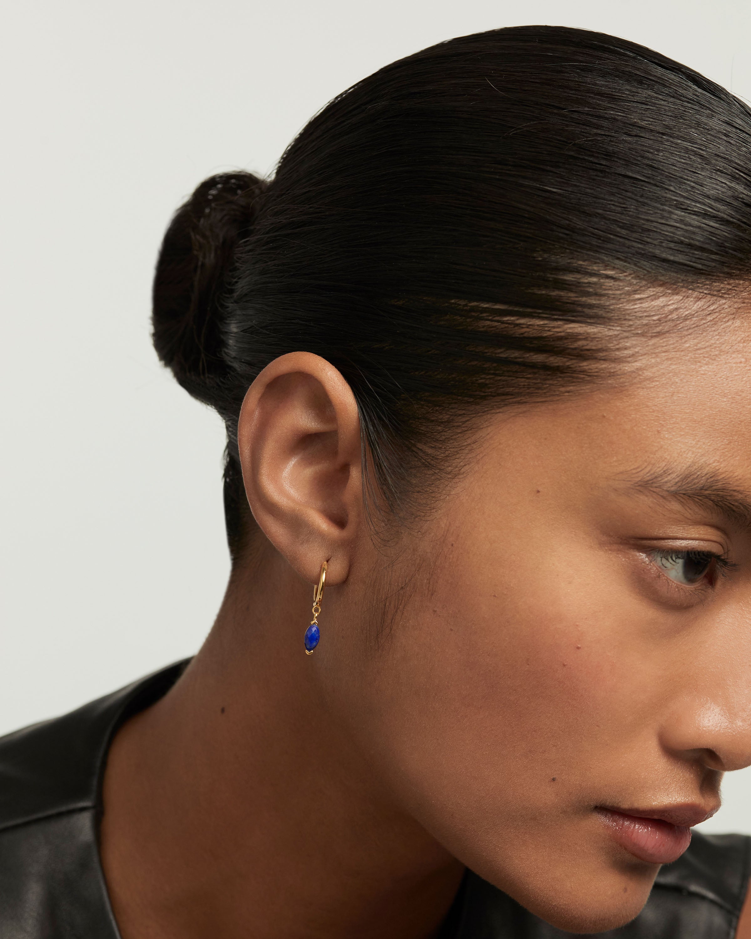 Lapis Lazuli Nomad Hoops - Handmade Bohemian Earrings for Women, 925 Sterling Silver Dangle Hoops, Boho Chic Jewelry for Everyday Wear & Special Occasions