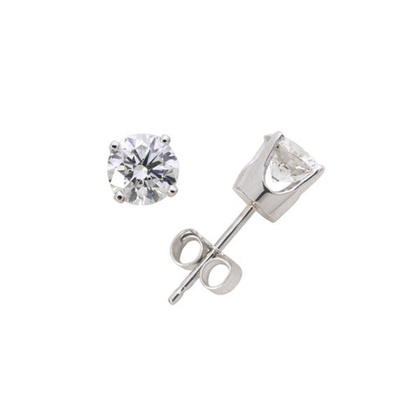 14K White Gold Classic Diamond Solitaire Stud Earrings for Women - Perfect for Weddings, Anniversaries & Special Occasions