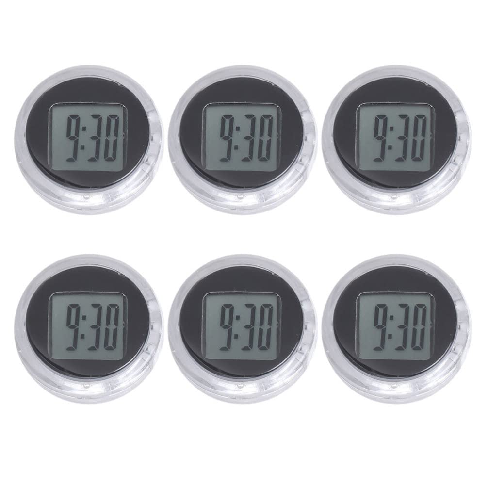 Gatuida 6PCS Mini Motorcycle Digital Clocks - Stick-On Bike & Car Watch for Vehicles