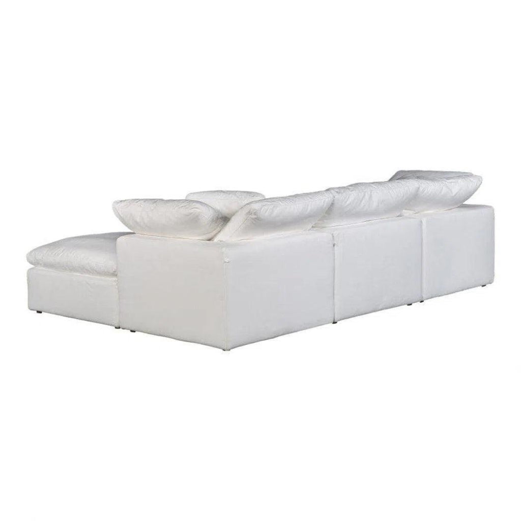 4-Piece Stain-Resistant Terra White Modular Lounge Set - Modern & Durable Sectional Sofa for Living Room, Family Room, or Office