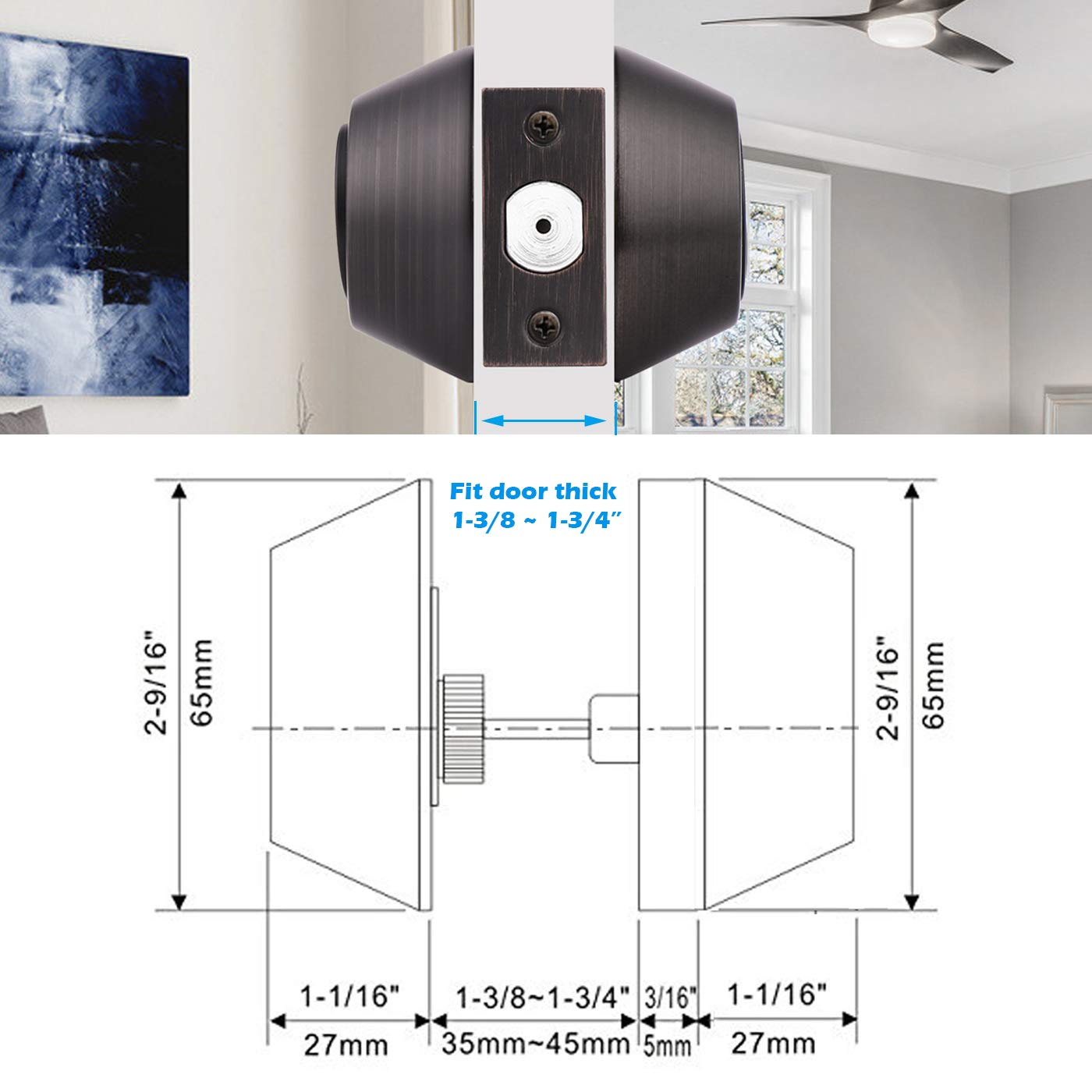 Gobrico 6 Keyed Alike Double Cylinder Deadbolt Lock - Oil Rubbed Bronze Finish - Same Key for All Locks - Secure Your Home, Office, or Rental Property
