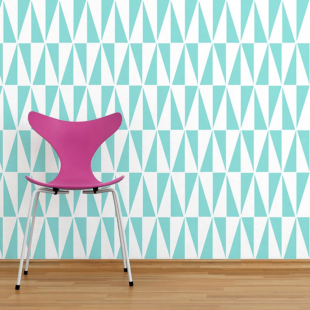 Geo Allover Wall Pattern Stencil - Small Reusable Stencil for DIY Wall Painting, Home Decor & Furniture Makeover - Perfect for Bedroom, Living Room & Craft Projects