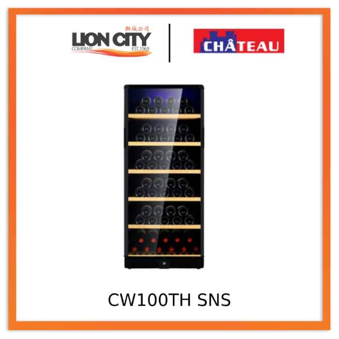 Chateau CW100TH SNS 120 Bottle Wine Cooler Refrigerator - Dual Zone Temperature Control, Built-in or Freestanding Installation - Perfect for Home Bars, Restaurants, and Wine Cellars