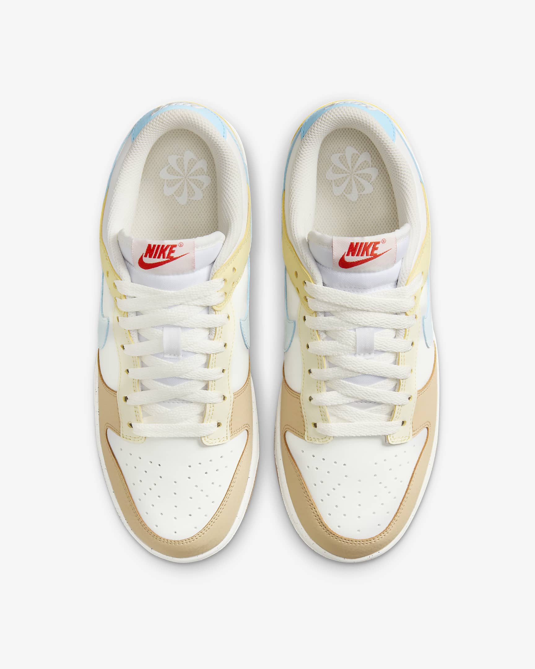 Nike Women's Dunk Low Sneakers - Summit White/Aquarius Blue/Soft Yellow/Glacier Blue - Casual & Sporty Lifestyle Shoes for Women | Perfect for Streetwear, Gym & Everyday Fashion