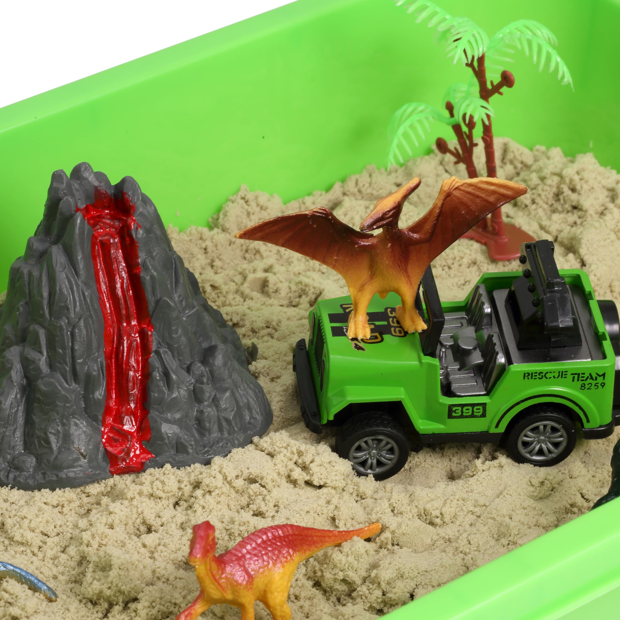 Dinosaur Sensory Bin for Kids - Dinosaur Dig Sensory Toys with Play Sand for Toddlers Boys & Girls Ages 3-8 | Educational Sandbox Toy for Preschool Learning & Imaginative Play