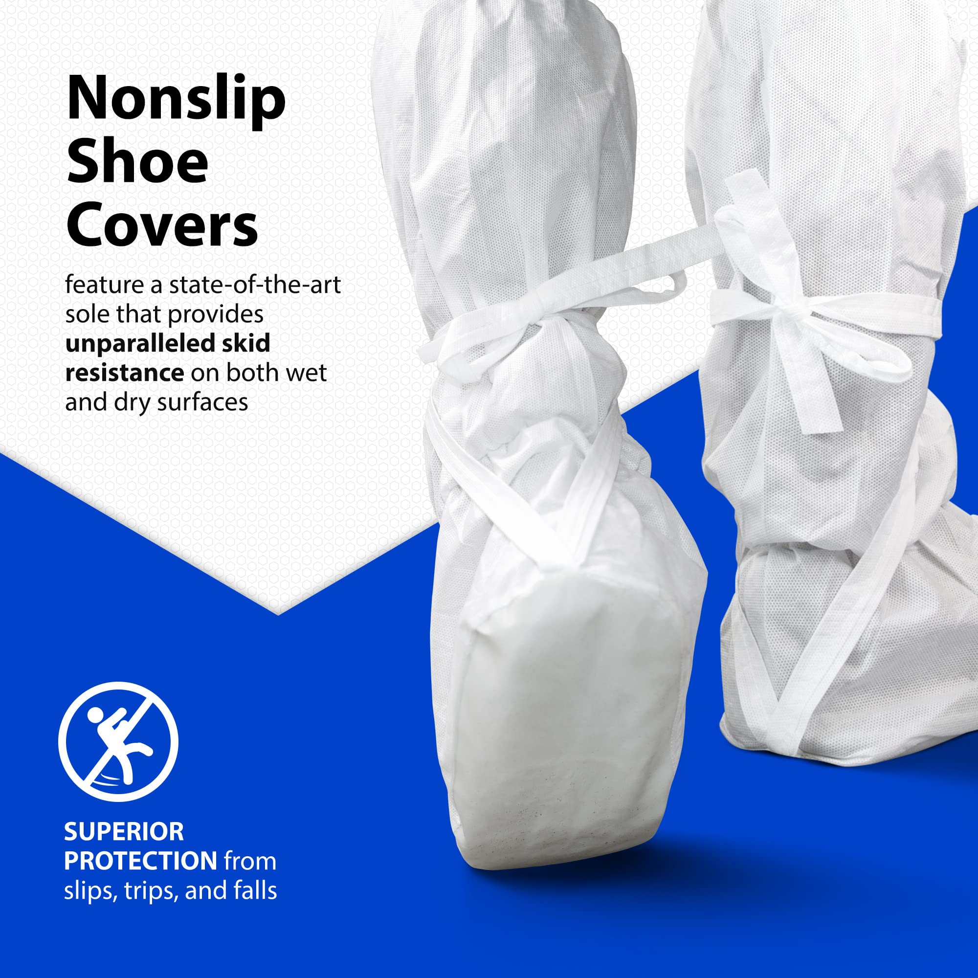 **Quest Disposable Shoe Covers - Non-Slip Indoor Shoe Booties for Boots & Shoes - Secure Straps for Safety - White, Small (25 Pairs) - Perfect for Hospitals, Clean Rooms & Home Use**