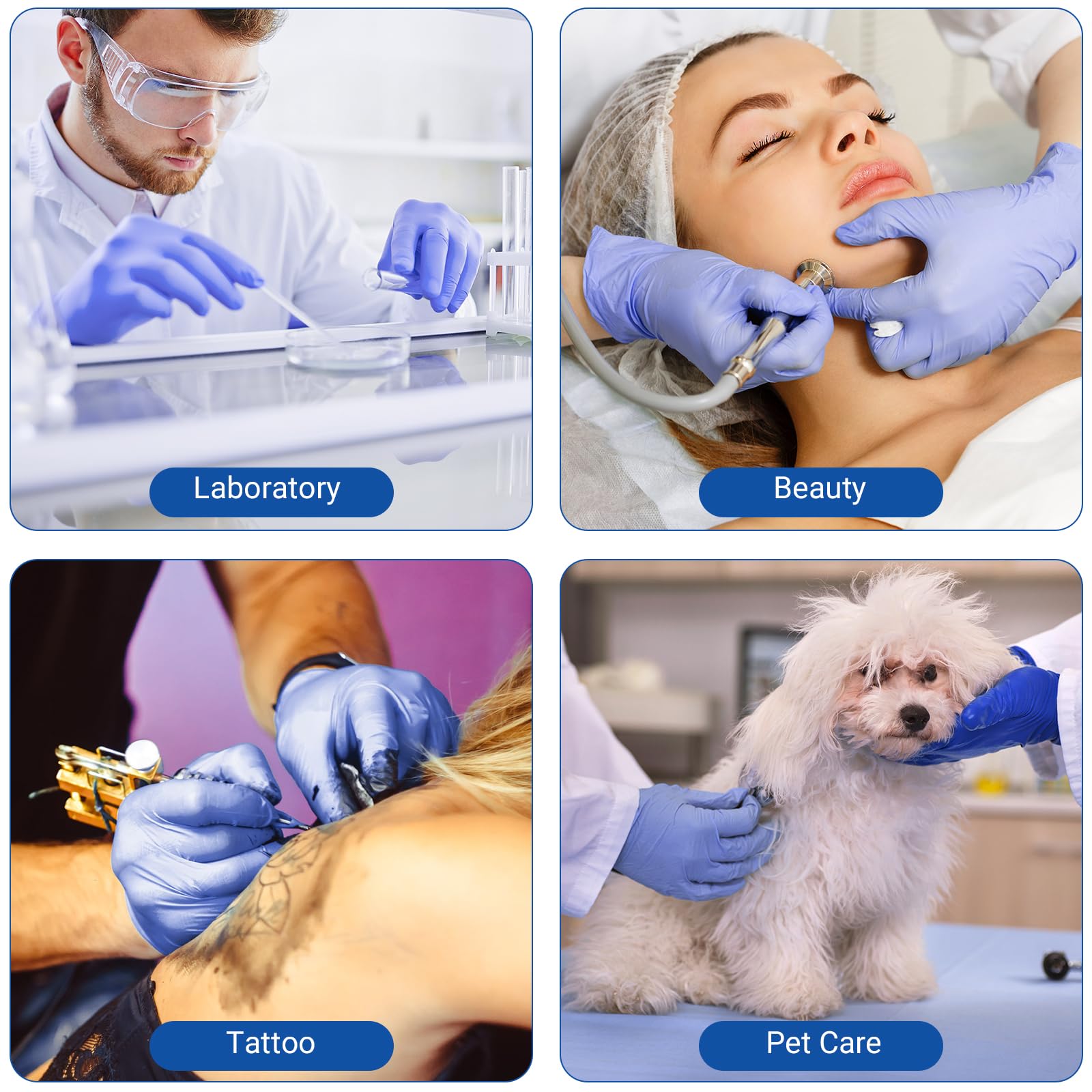 JMU Nitrile Gloves Medium 4000 Count Bulk Pack - 3.5 Mil Latex-Free Disposable Gloves for Food Handling, Cleaning & Medical Use - Violet Blue