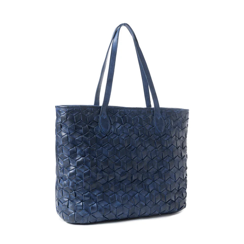 Aqua Prism Dark Blue Market Tote Bag - Stylish Reusable Grocery Shopping Bag for Farmers Market, Beach & Daily Use