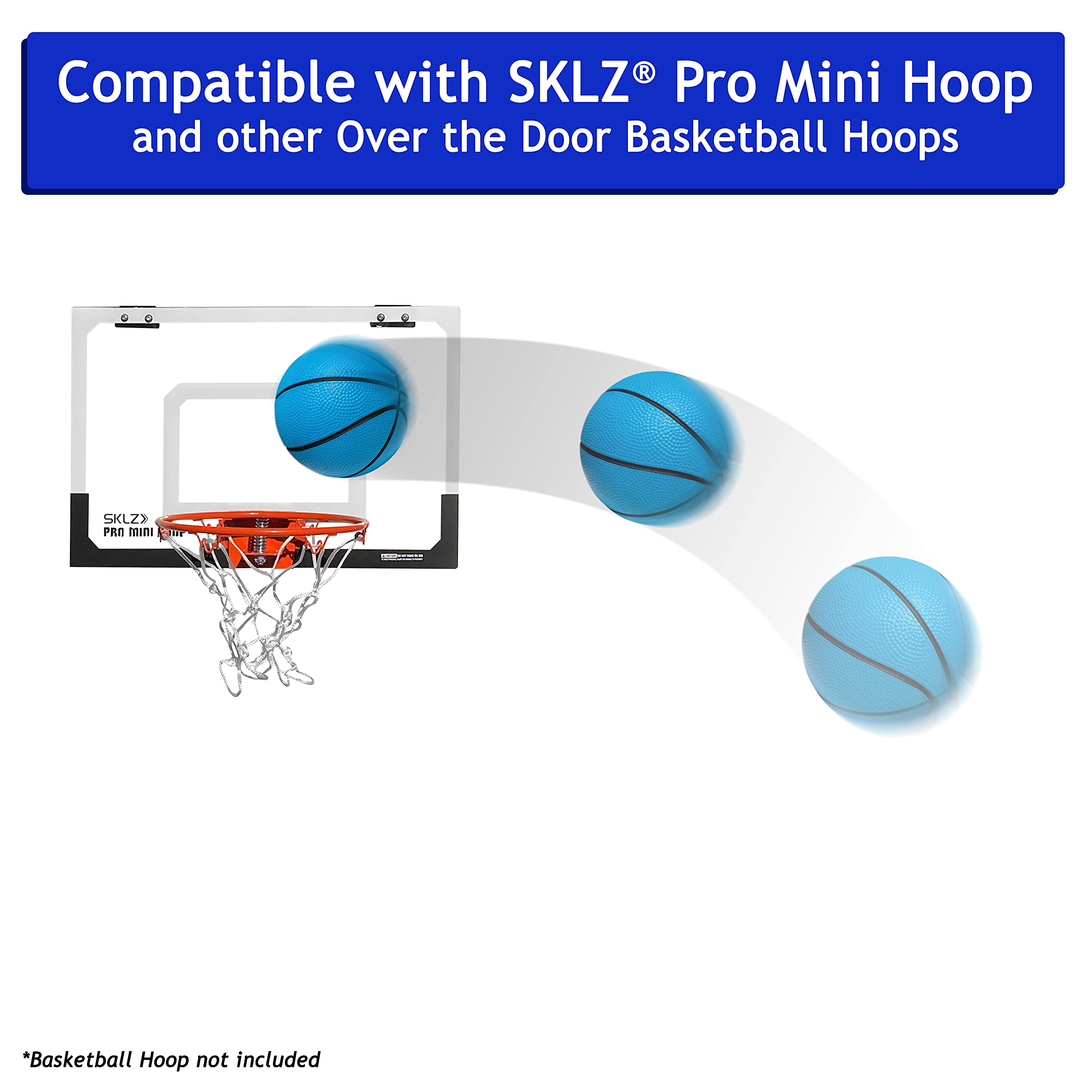 5 Inch Foam Mini Basketball for Indoor Play - 2 Pack Safe & Quiet Foam Balls | Perfect for Over-The-Door Mini Hoop Sets | Fun Basketball Game for Kids & Adults | Great for Bedroom, Office & Dorm Room Sports (Green & Blue)