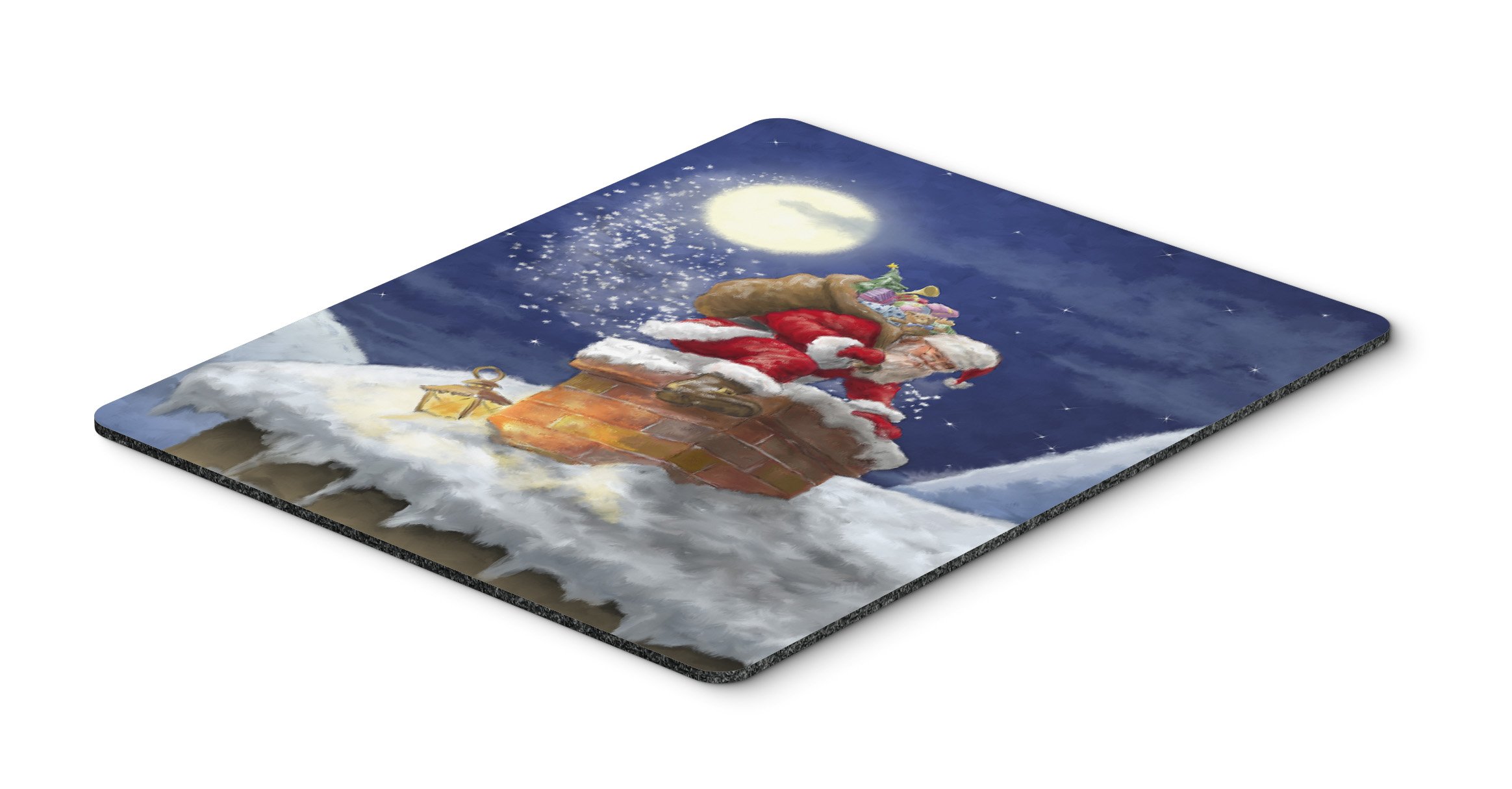 Christmas Santa Claus in The Chimney Mouse Pad - Large Washable Desk Mat for Home Office, Gaming & Computer Use | Holiday Decor & Cozy Workspace Accessory