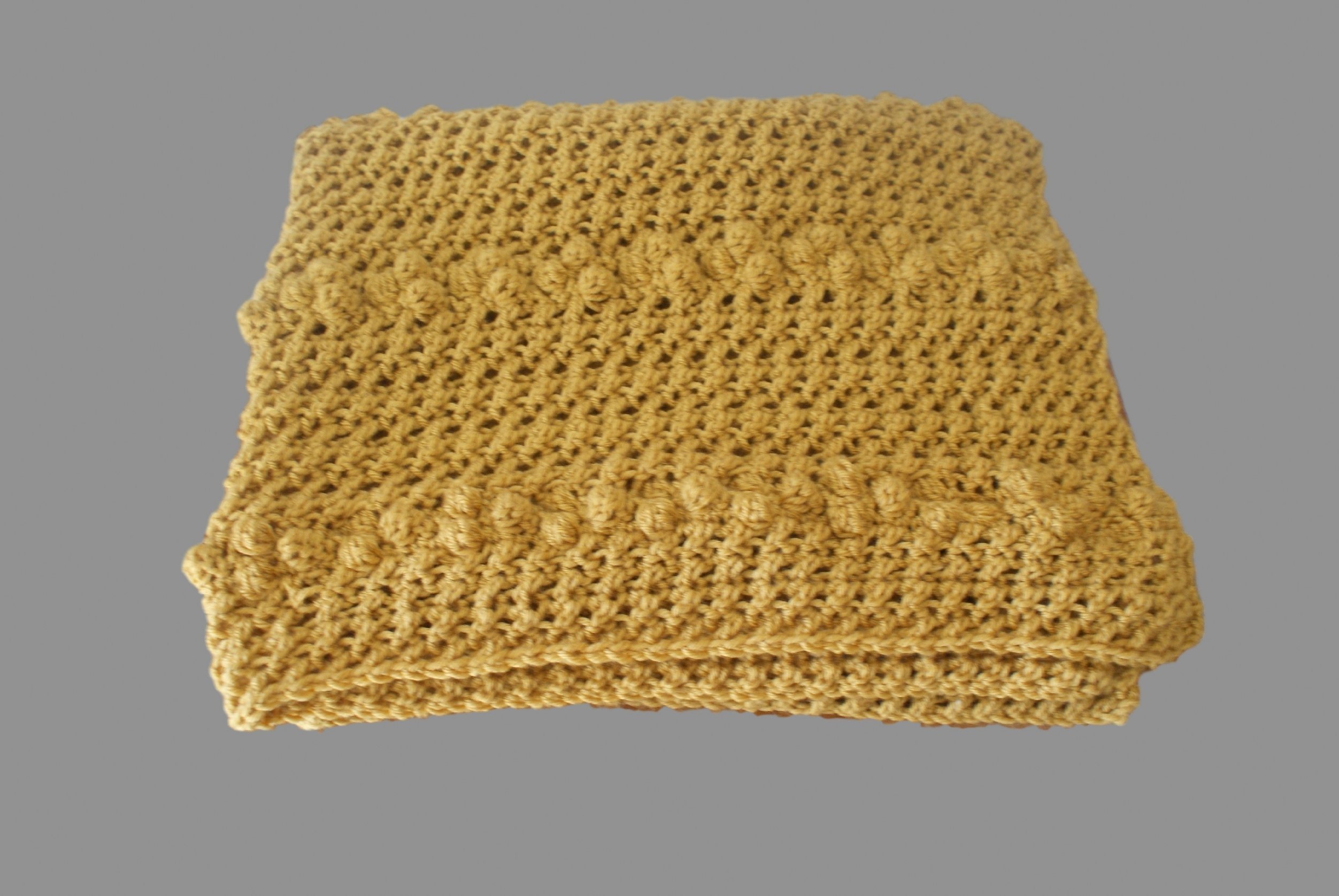 Handmade Crochet Baby Afghan Blanket - Soft Gold Knit Blanket for Newborns, Infants & Dolls - Perfect for Nursery, Crib, Stroller & Photo Shoots - Luxurious Gift for Baby Showers & Birthdays