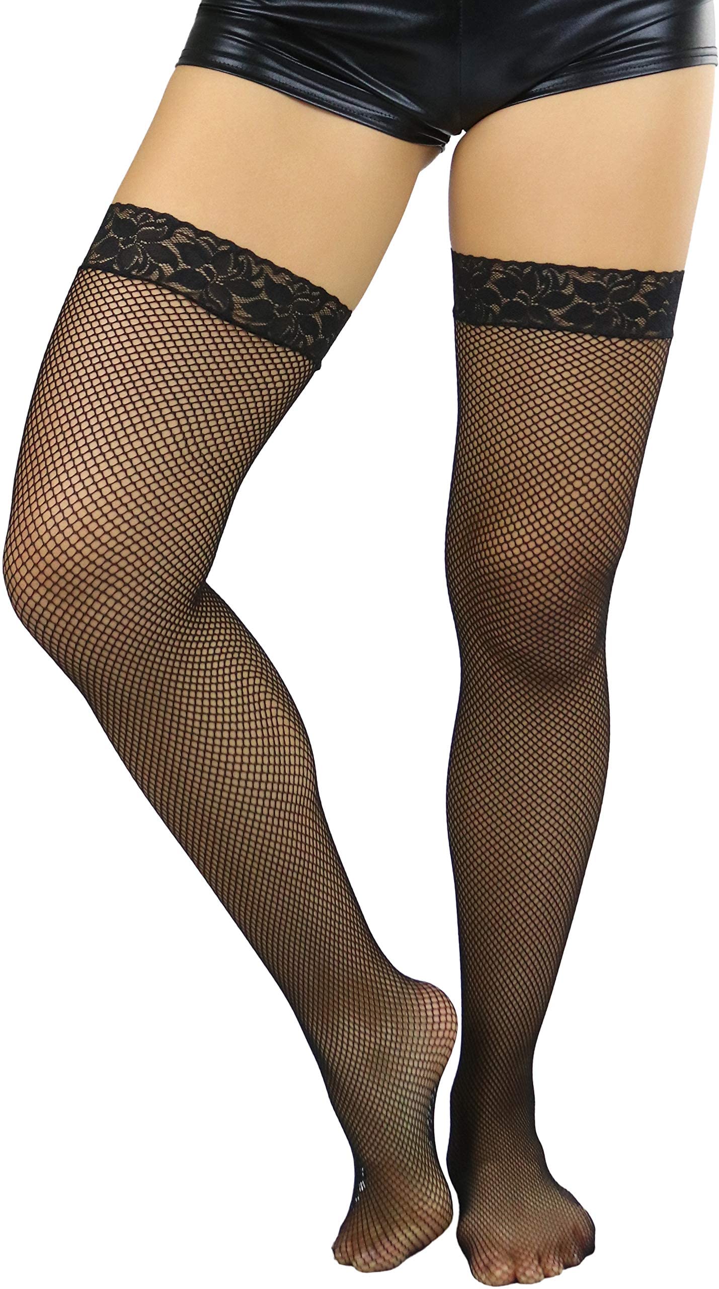 Stylish Women's Bright & Vibrant Fishnet Thigh High Stockings - Sexy Party, Cosplay & Night Out Fashion Accessories