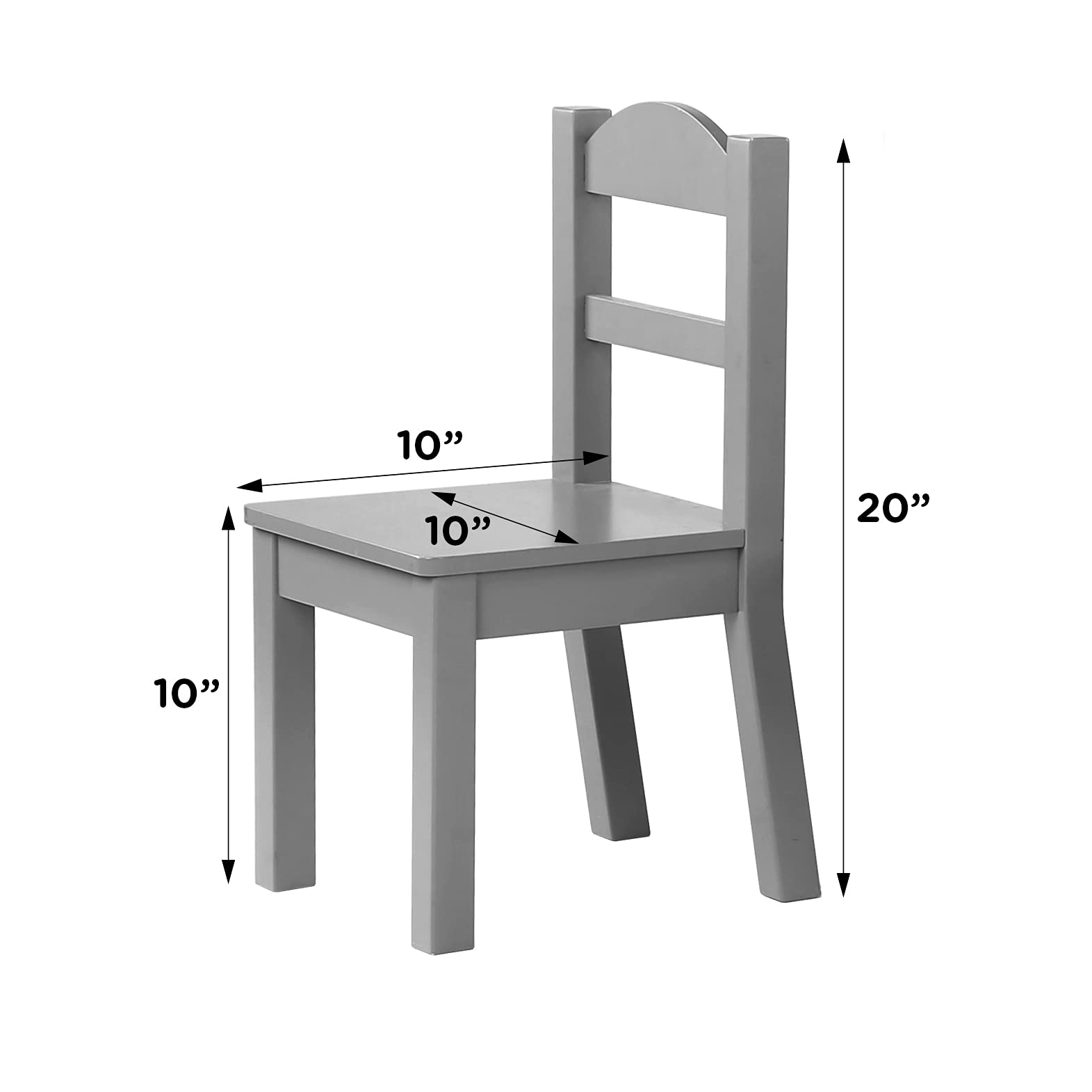 Humble Crew Kids Wooden Table and 4 Chairs Set - White/Grey Toddler Activity Table for Arts, Crafts & Snack Time - Sturdy & Durable Children's Furniture for Playroom, Preschool or Home Learning