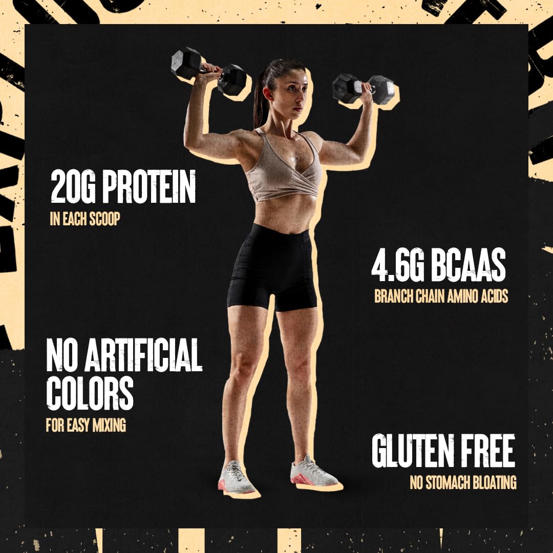 100% Whey Protein Powder for Men & Women - Premium Whey Blend with BCAA for Pre & Post Workout Recovery, Muscle Growth - Low Sugar Meal Replacement Shake - Vanilla Flavor, 4lb (Great for Gym, Weight Loss & Healthy Lifestyle)