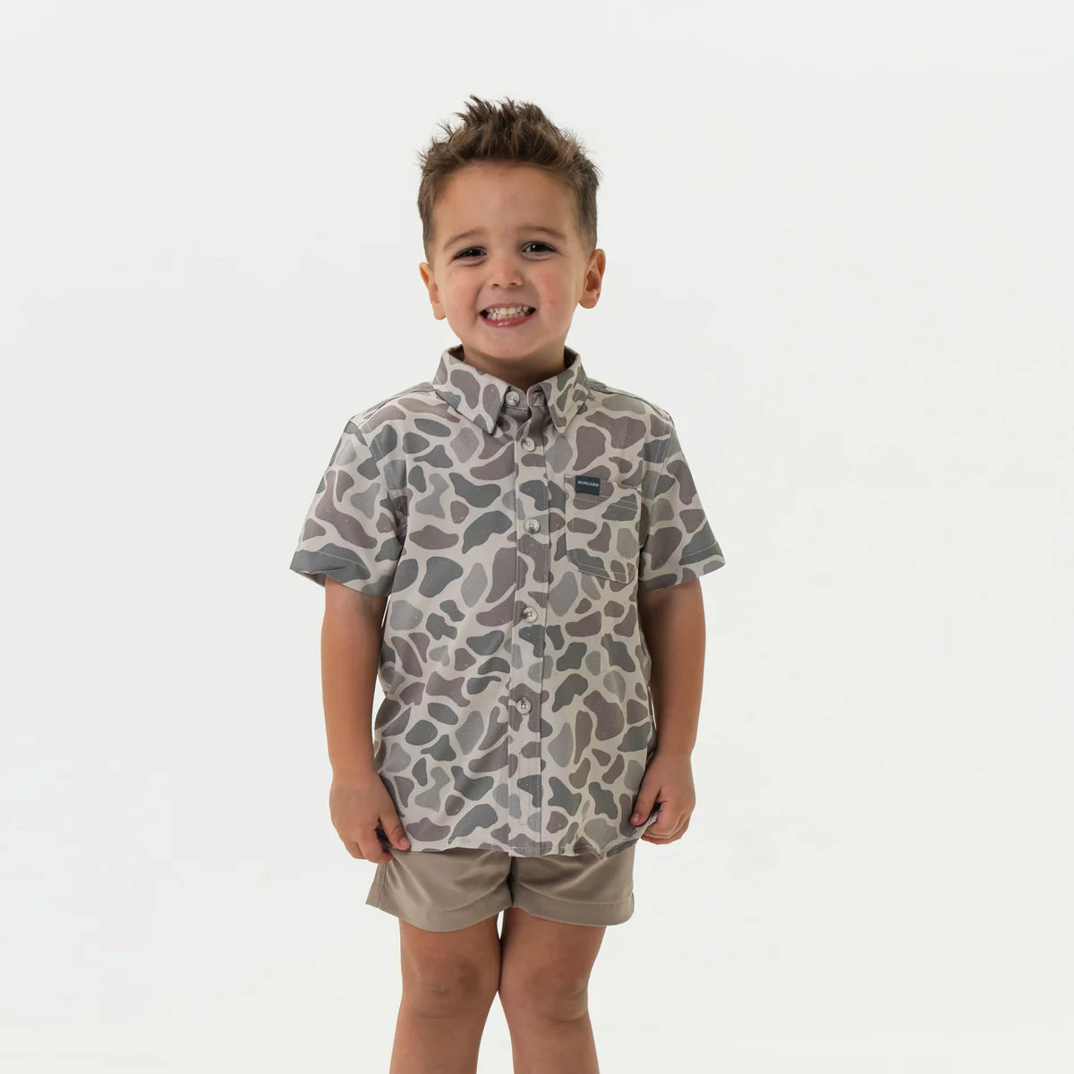 Boys' Burlebo Performance Button Down Shirt - Breathable & Comfortable for School, Play & Outdoor Activities