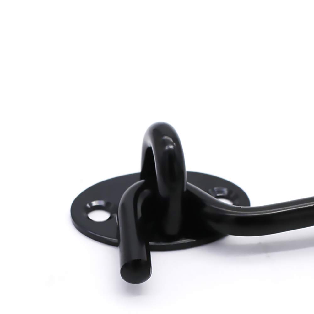 2 Pack 3 Inch Black Privacy Hook and Eye Latch - Heavy Duty Easy Lock for Barn Doors, Gates, Windows & Cabinets - Secure Home, Shed & Garage Security Hardware