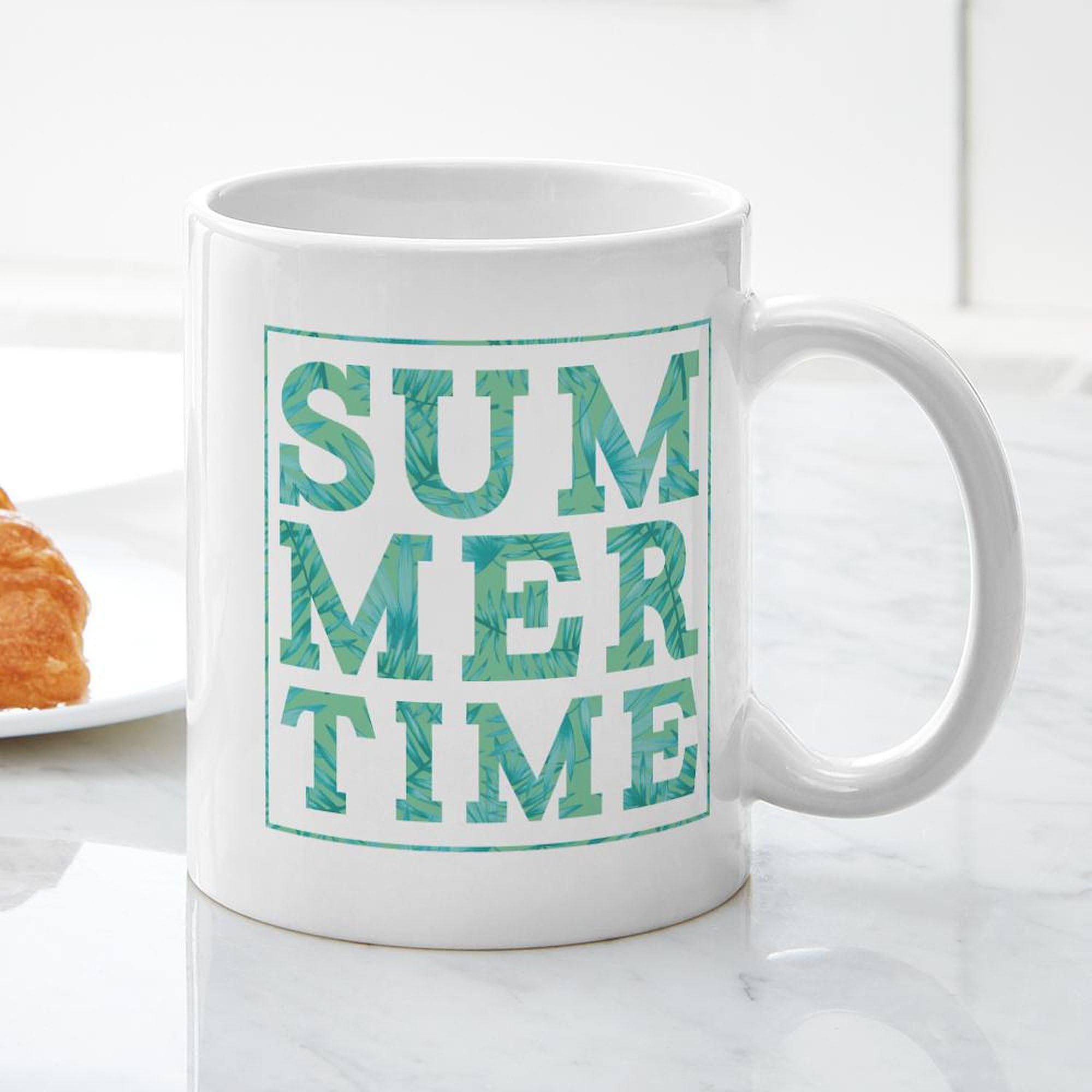 Summertime Print 11 oz (325 ml) Ceramic Coffee Mug - Perfect for Hot & Cold Drinks, Office, Home, and Gifts