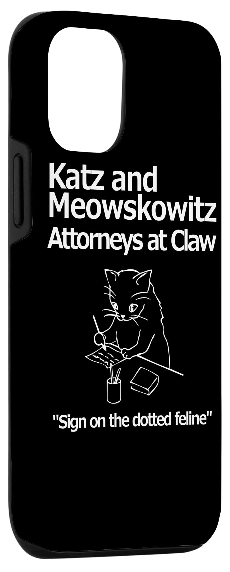 Funny Cat Lawyer iPhone 12/12 Pro Case - Katz Meowskowitz Attorney Design - Durable Protective Phone Cover for iPhone 12/12 Pro - Perfect Gift for Cat Lovers & Law Professionals